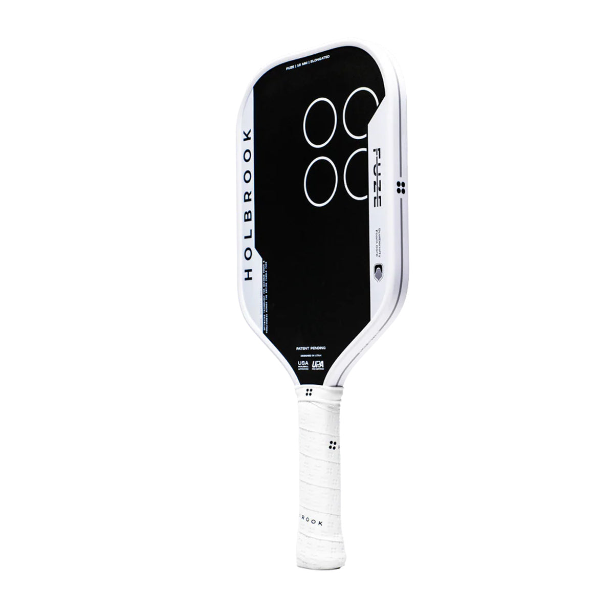 Holbrook Fuze Elongated with Dual Density Foam Core. Available in 14mm (power) and 16mm (control). Elite spin, reach & forgiveness. Buy now at Pickleball Corner Singapore.