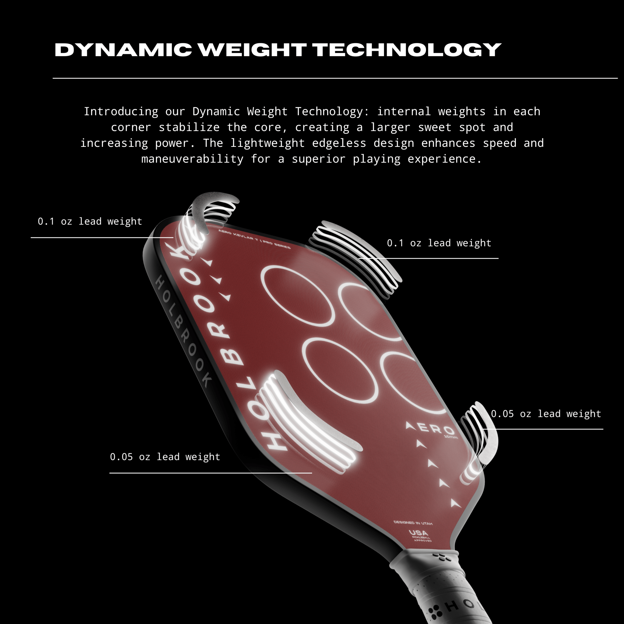 Holbrook Aero Kevlar T Paddle – Kevlar Surface Pickleball Paddle EU