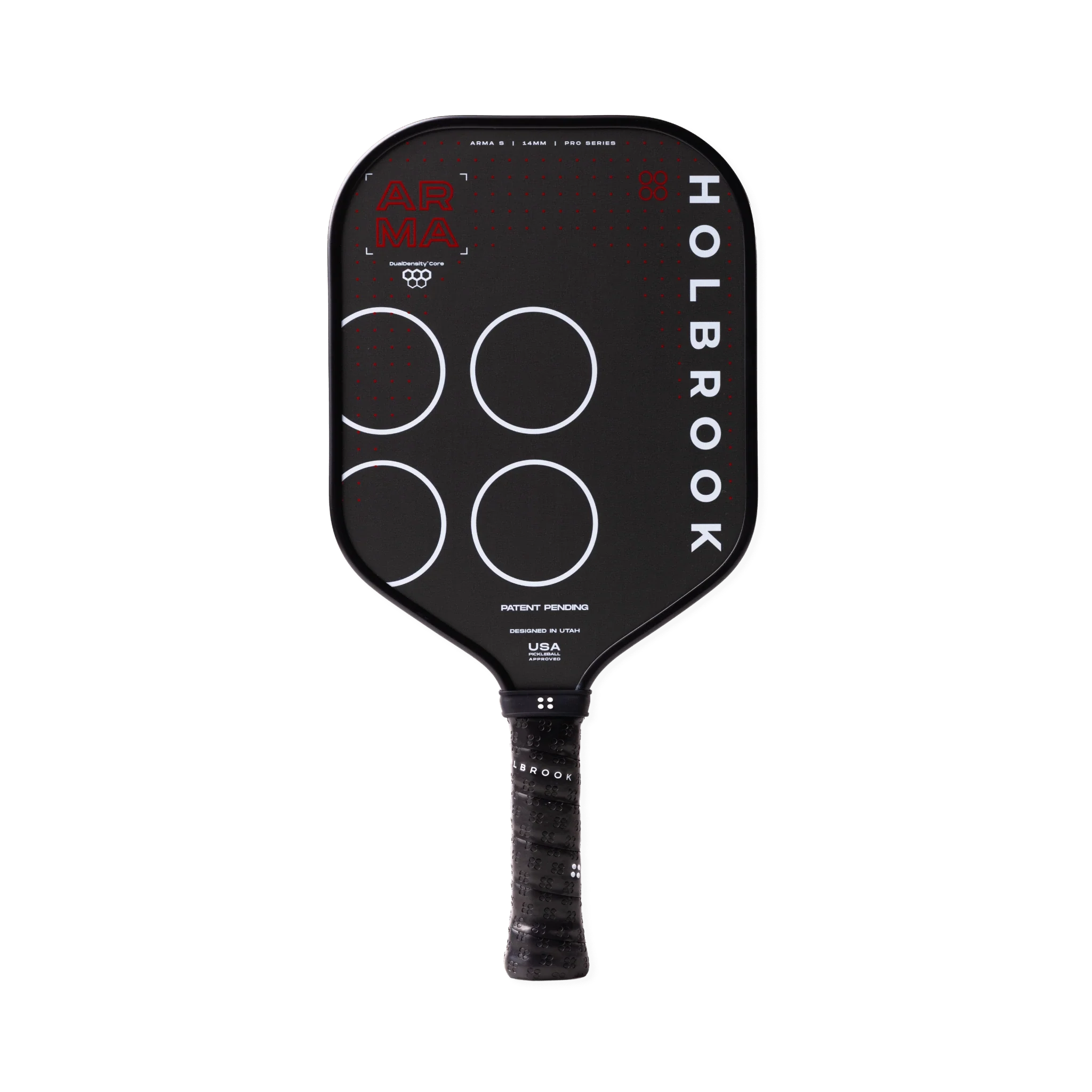 Holbrook Arma S 14mm – Precision Paddle with Dual-Density Core. Buy now at Holbrook Pickleball Europe.