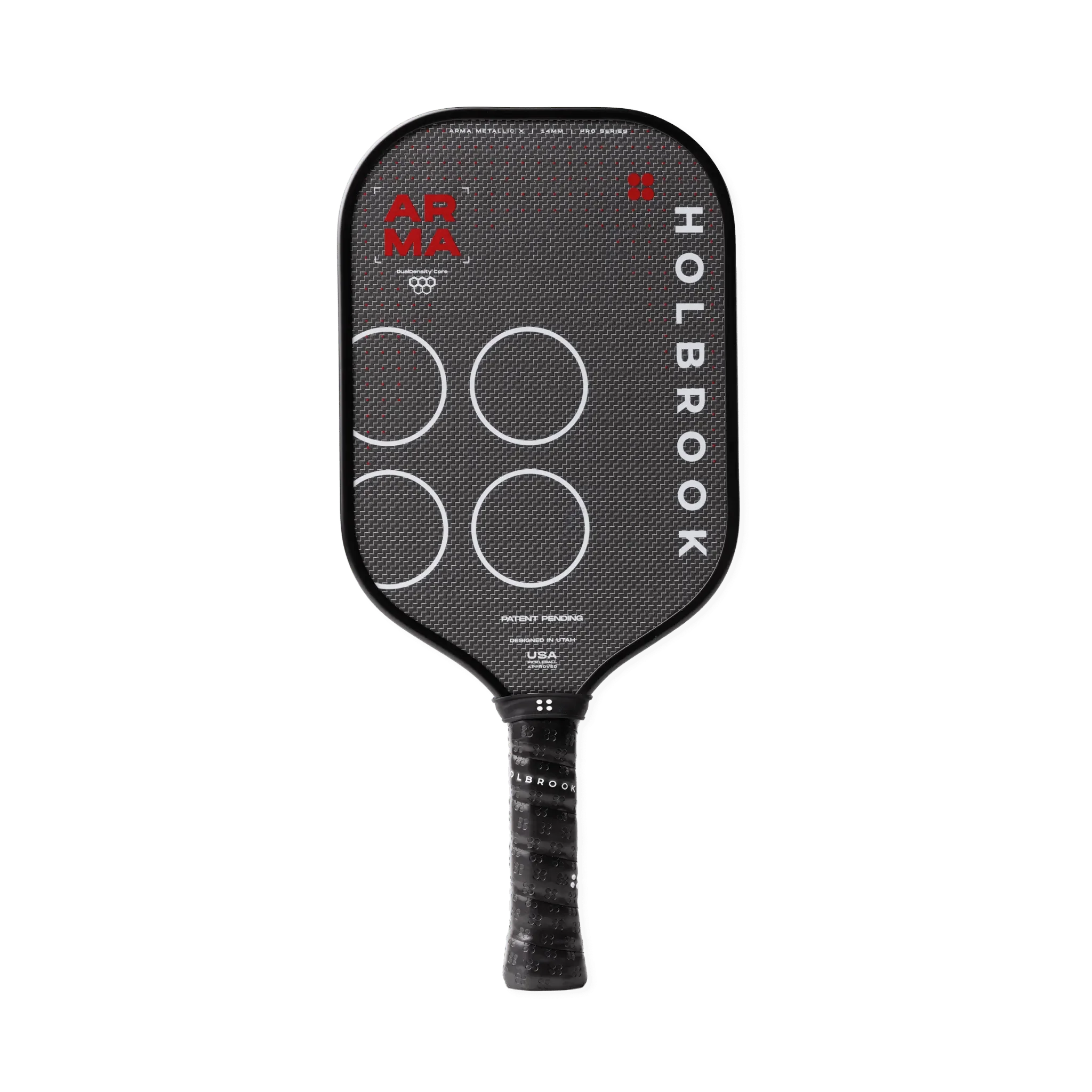 Arma X Metallic 14mm – Elongated Paddle for Power & Reach. Buy now at Holbrook Pickleball Europe.