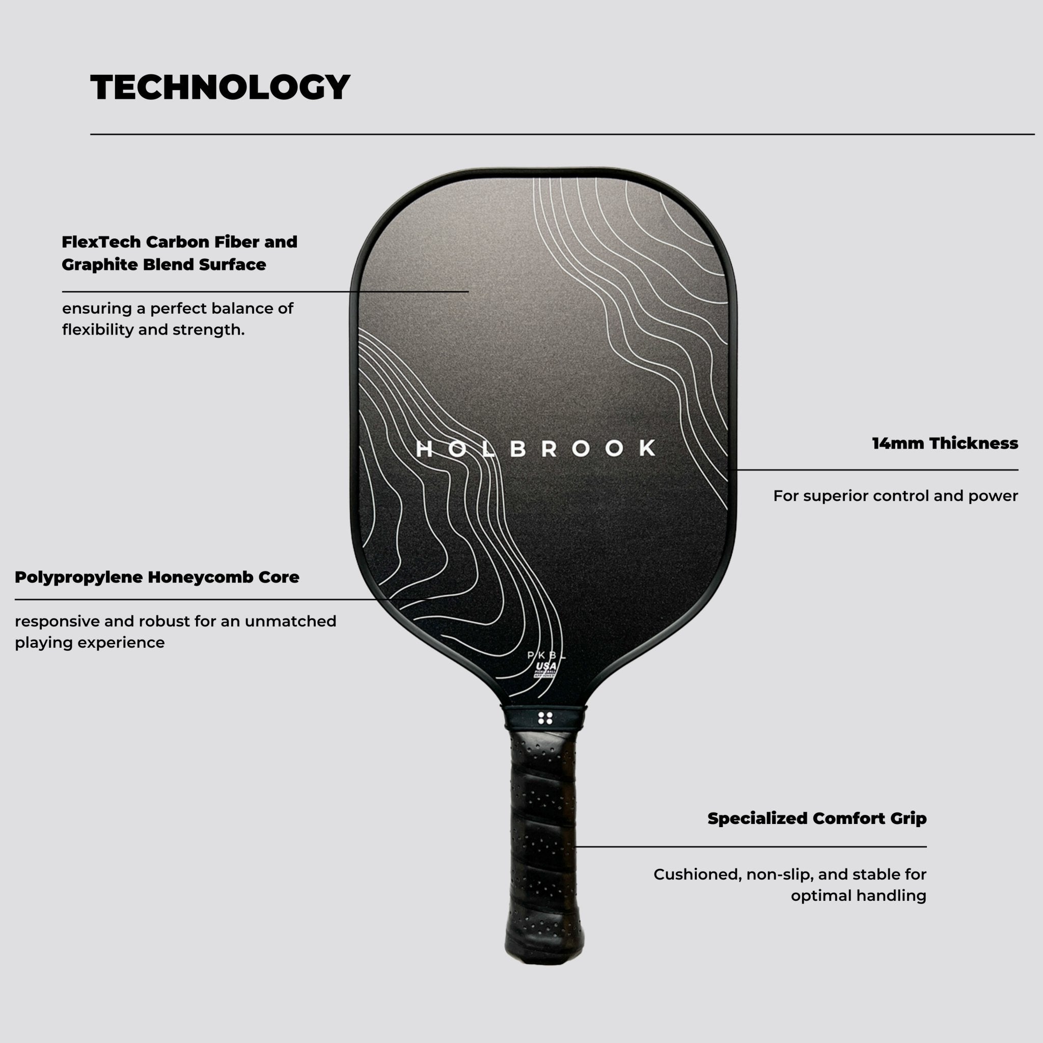 Holbrook Day N' Night Paddle – Black and White Hybrid Paddle