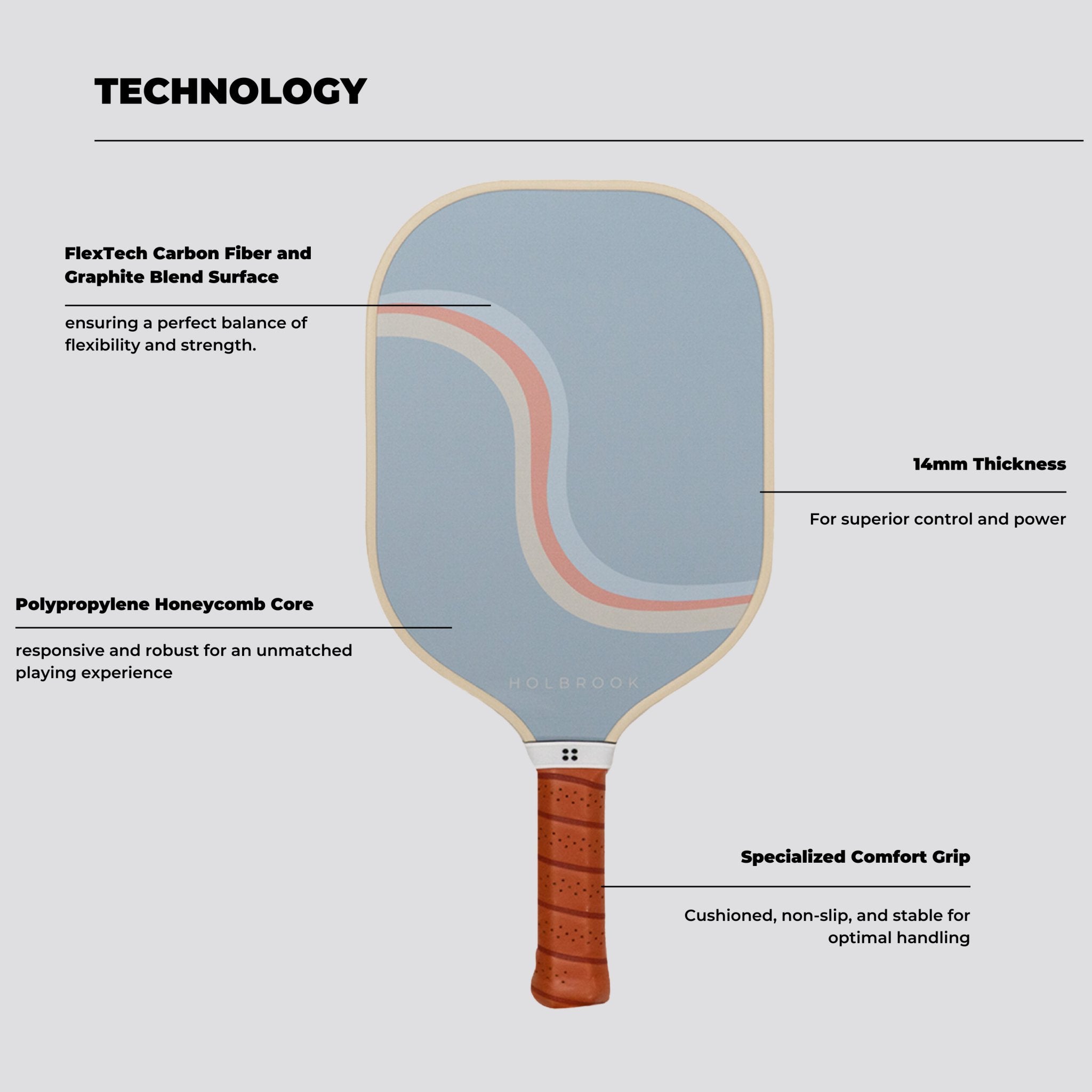 Holbrook Rewind Paddle – Vintage Hybrid Paddle for All Players