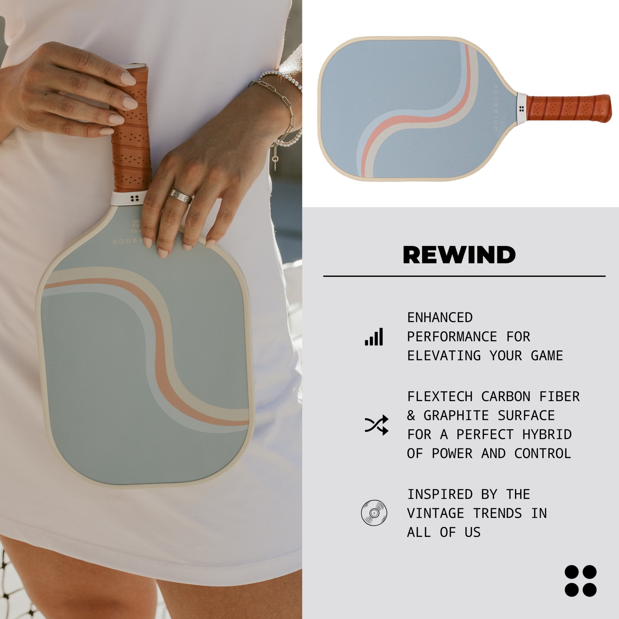 Holbrook Rewind Paddle – Vintage Hybrid Paddle for All Players