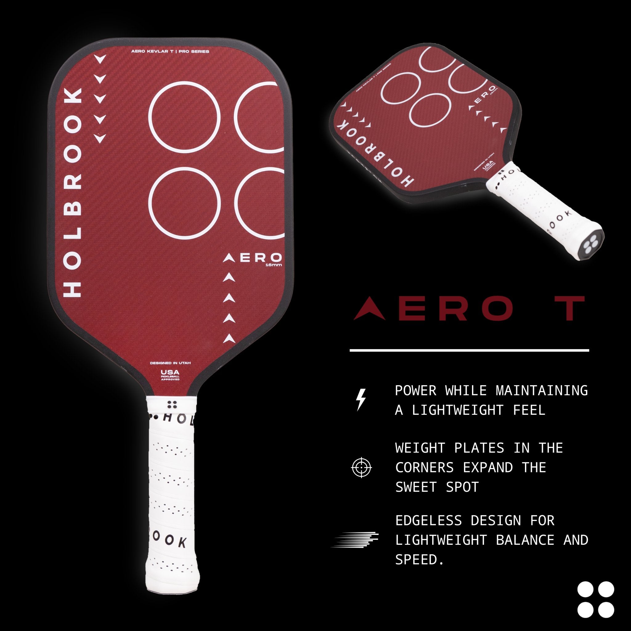 Holbrook Aero Kevlar T Paddle – Kevlar Surface Pickleball Paddle EU