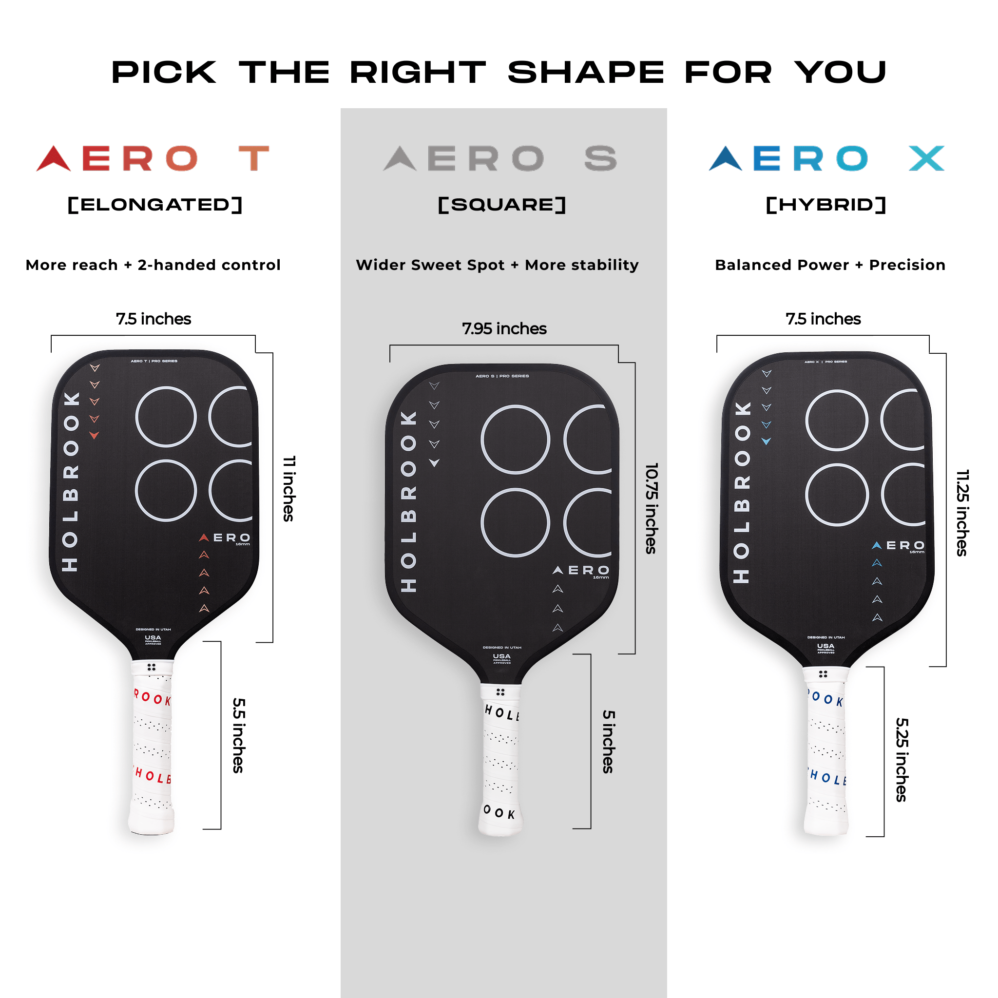 Holbrook Aero S Square Paddle – 16mm Control Paddle Europe