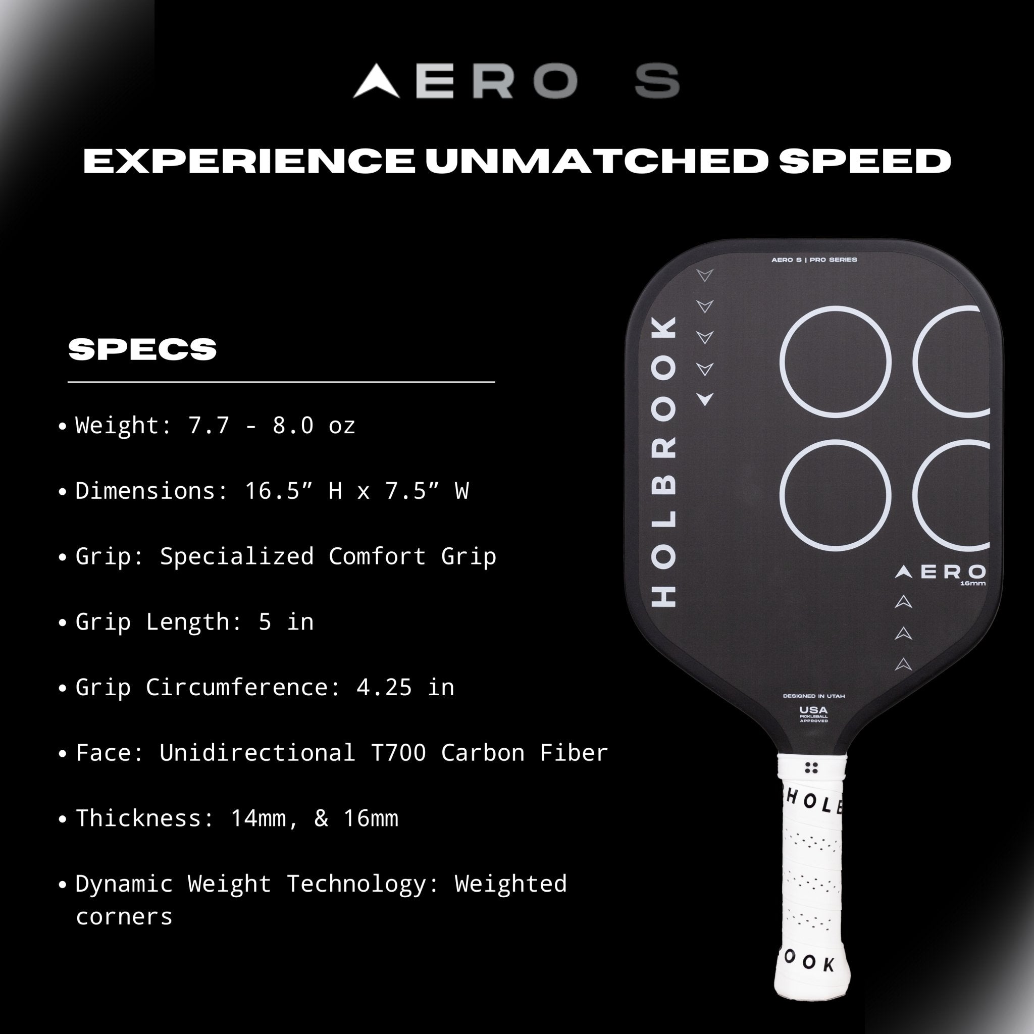 Holbrook Aero S Square Paddle – 16mm Control Paddle Europe