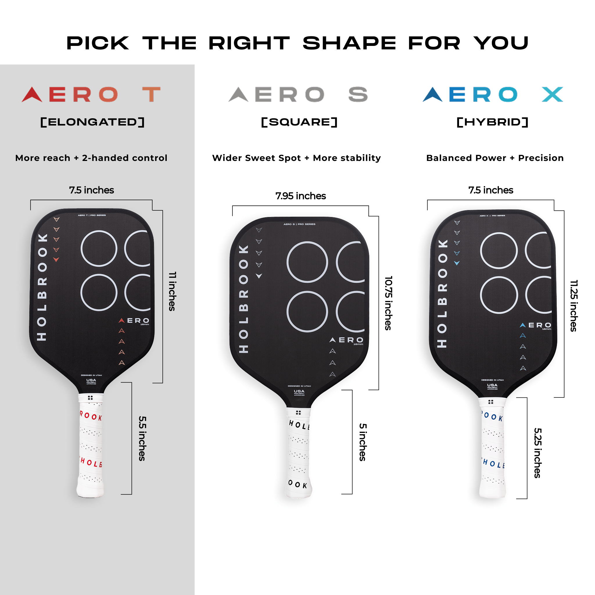 Holbrook Aero T Pickleball Paddle – Elongated Paddle Europe