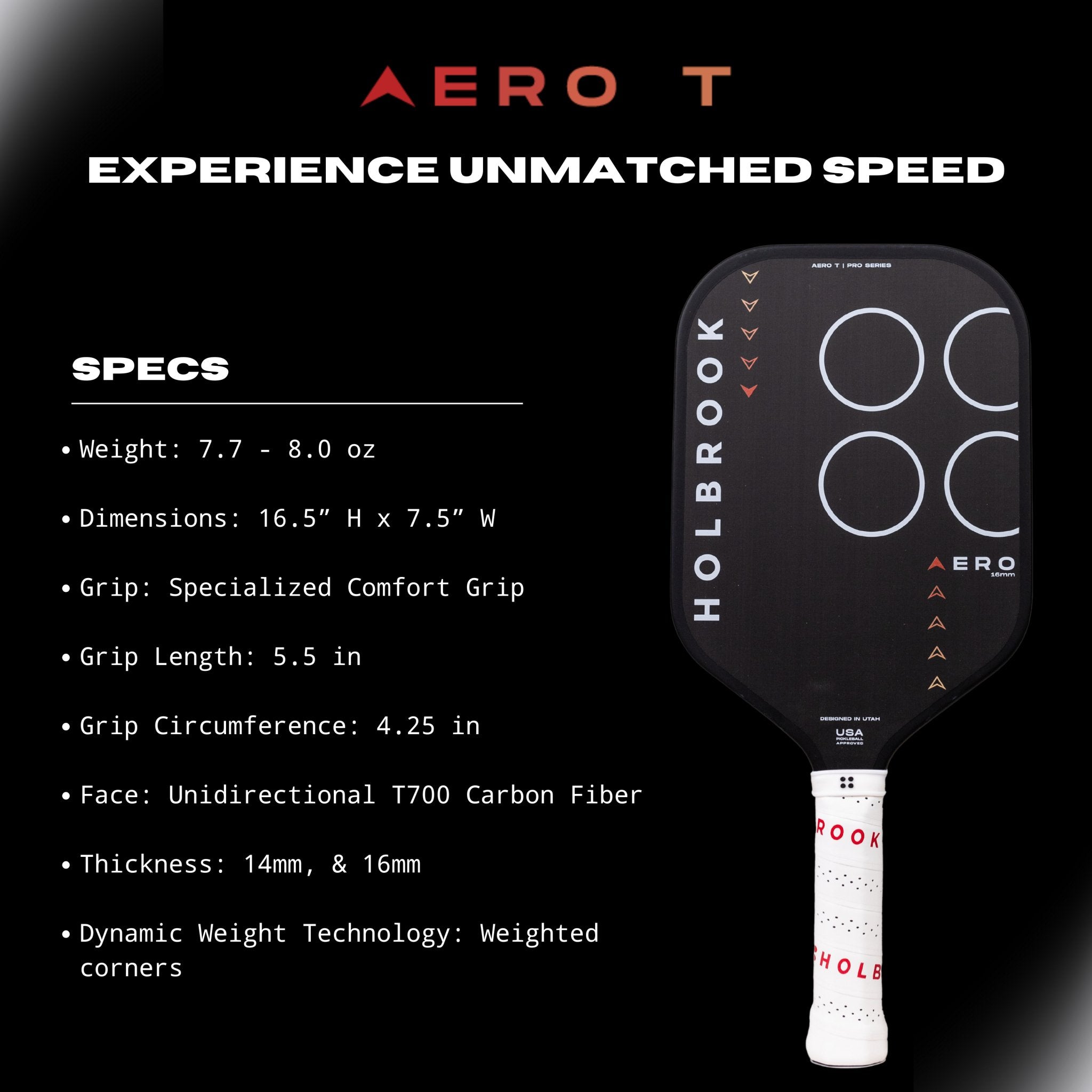 Holbrook Aero T Pickleball Paddle – Elongated Paddle Europe