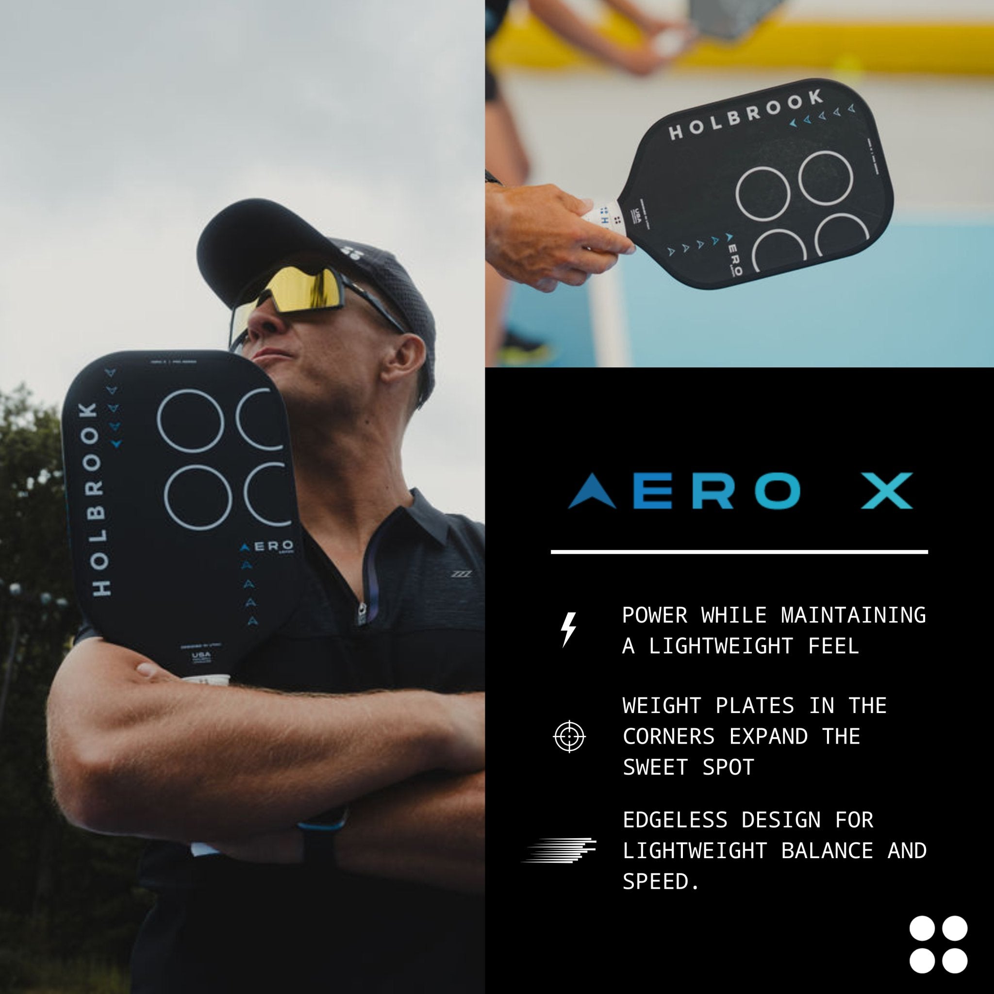 Holbrook Aero X Paddle – Hybrid Elongated Pickleball Paddle