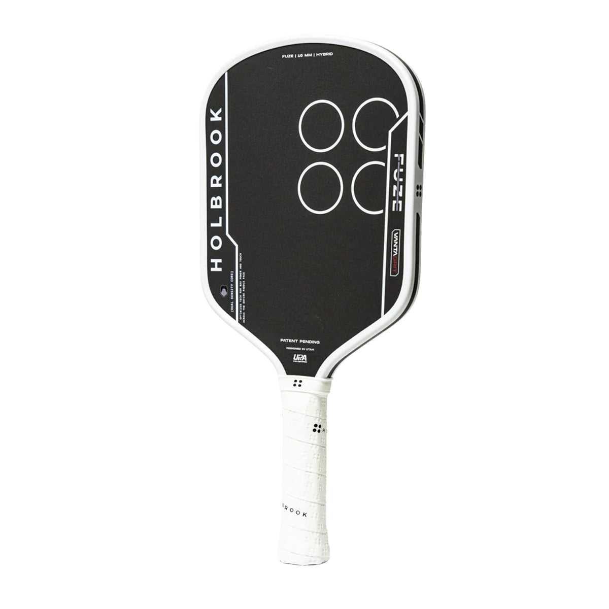 Discover the Holbrook Fuze VantaGrit Hybrid pickleball paddle. Featuring Dual Density Foam Core, long-lasting spin, explosive power and exceptional control. Buy now at Holbrook Pickleball Europe.