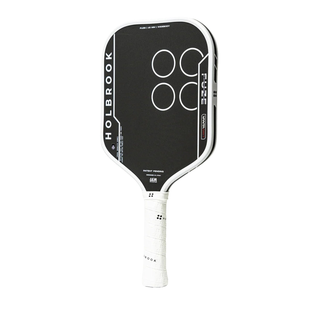 Discover the Holbrook Fuze VantaGrit Widebody pickleball paddle. Featuring Dual Density Foam Core, long-lasting spin, maximum forgiveness and stability. Buy now at Holbrook Pickleball Europe.