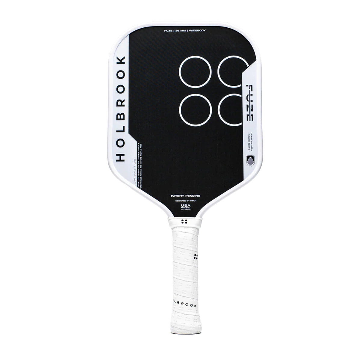 Holbrook Fuze Widebody 16mm with Dual Density Foam Core. Maximum forgiveness, stability, and spin control. Buy now at Pickleball Corner Singapore.
