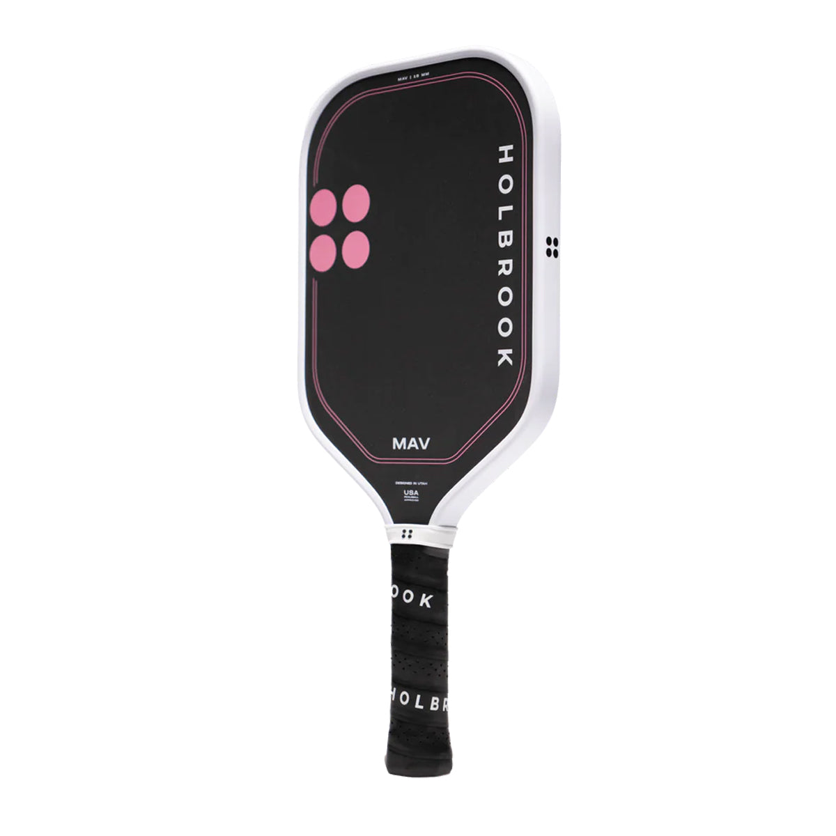 Discover the Holbrook Mav Pickleball Paddle in pink. A versatile all-court paddle offering outstanding control, power, spin, and an enlarged sweet spot. Buy now at Holbrook Europe.