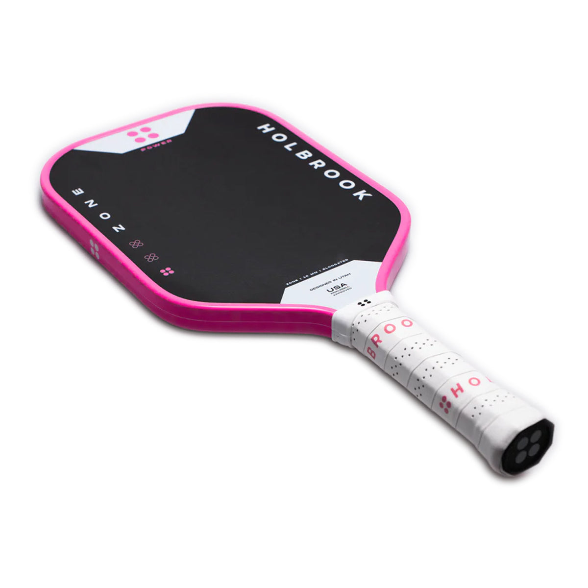 Shop the Holbrook Zone Power Pickleball Paddle in pink. Explosive power, heavy spin, EVA foam perimeter, large sweet spot, and responsive CFC construction. Buy now at Holbrook Europe.