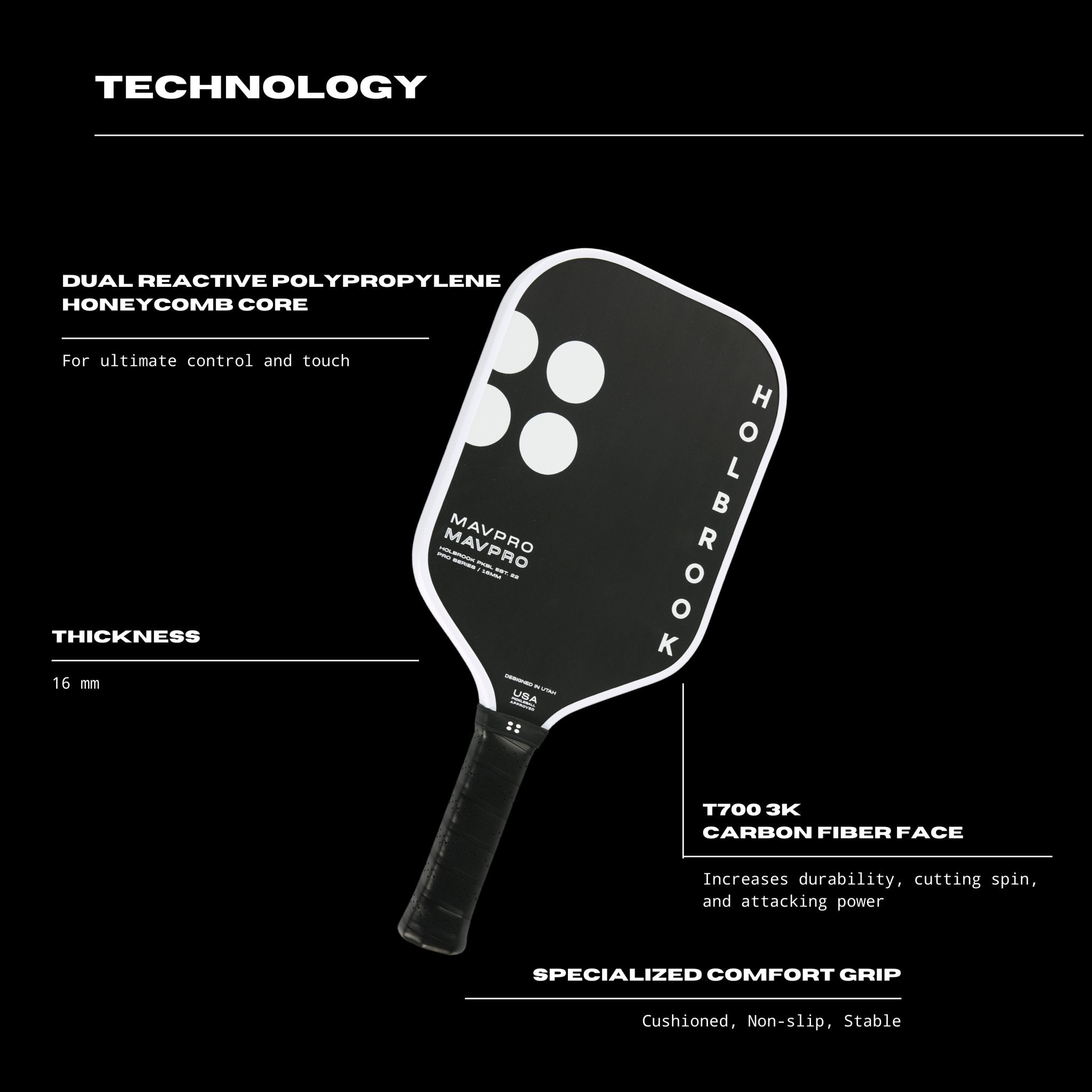 Holbrook Mav Pro 2.0 Pink Paddle – 16mm Carbon Fiber for Europe